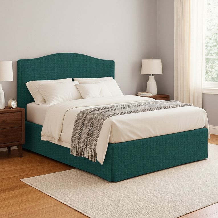 Letto Piazza e Mezza Verde Petrolio Sfoderabile Contenitore, Dimensione Materasso 120x190 cm - Lavagna