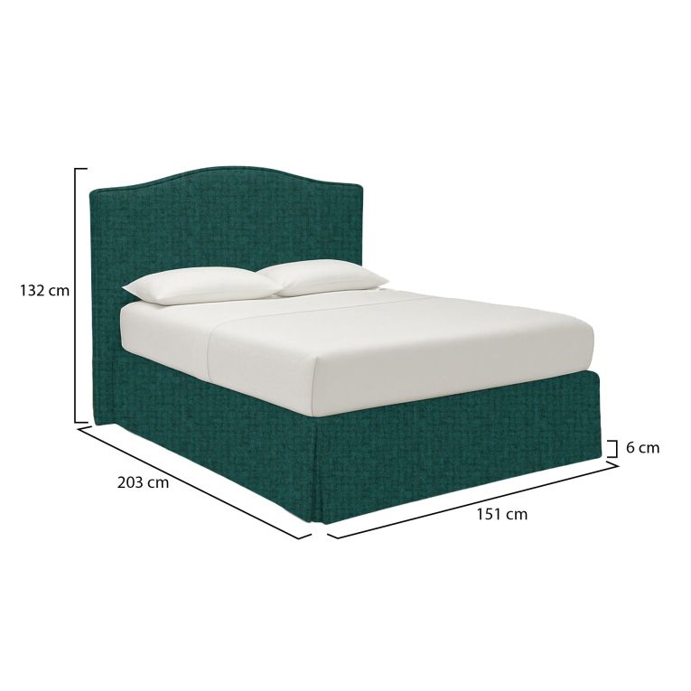 Letto Piazza e Mezza Verde Petrolio Sfoderabile Contenitore, Dimensione Materasso 120x190 cm - Lavagna