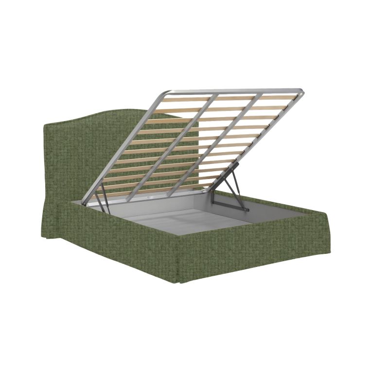 Letto Piazza e Mezza Verde Sfoderabile Contenitore, Dimensione Materasso 120x190 cm - Lavagna