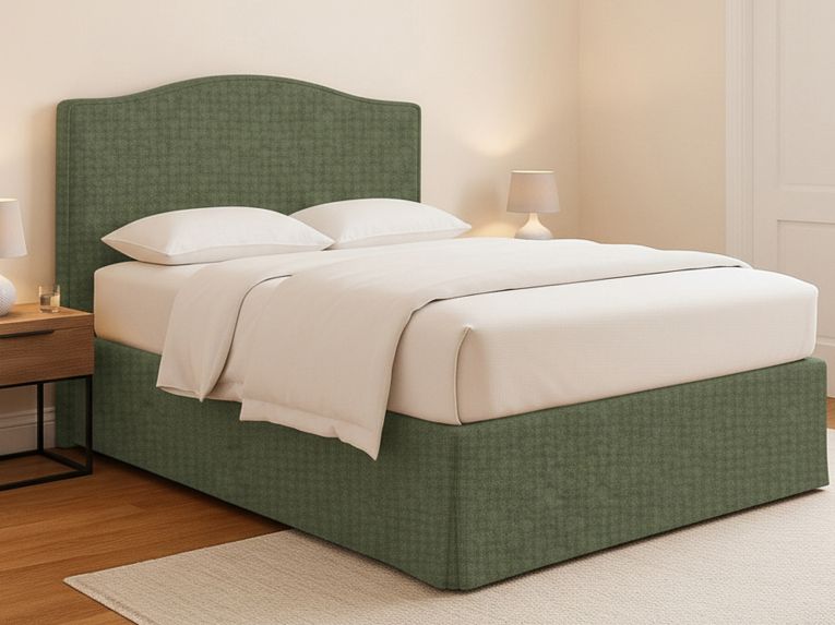 Letto Piazza e Mezza Verde Sfoderabile Contenitore, Dimensione Materasso 120x190 cm - Lavagna