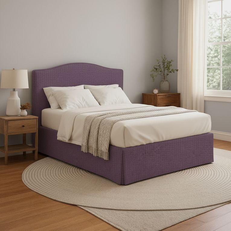 Letto Piazza e Mezza Viola Lilla Sfoderabile Contenitore, Dimensione Materasso 120x190 cm - Lavagna