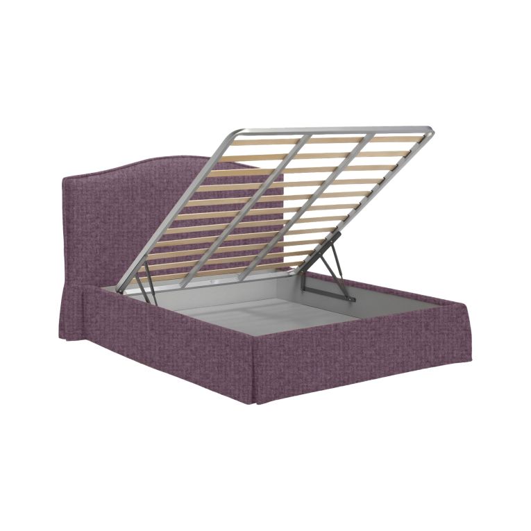 Letto Piazza e Mezza Viola Lilla Sfoderabile Contenitore, Dimensione Materasso 120x190 cm - Lavagna