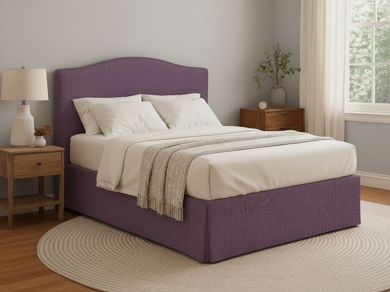Letto Piazza e Mezza Viola Lilla Sfoderabile Contenitore, Dimensione Materasso 120x190 cm - Lavagna