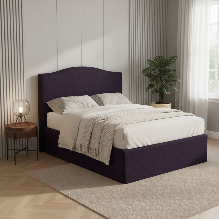 Letto Piazza e Mezza Viola Sfoderabile Contenitore, Dimensione Materasso 120x190 cm - Lavagna