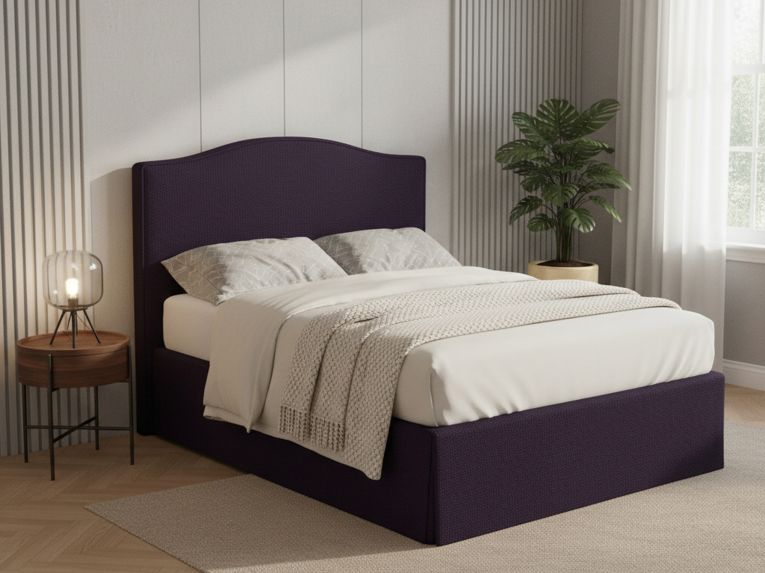 Letto Piazza e Mezza Viola Sfoderabile Contenitore, Dimensione Materasso 120x190 cm - Lavagna