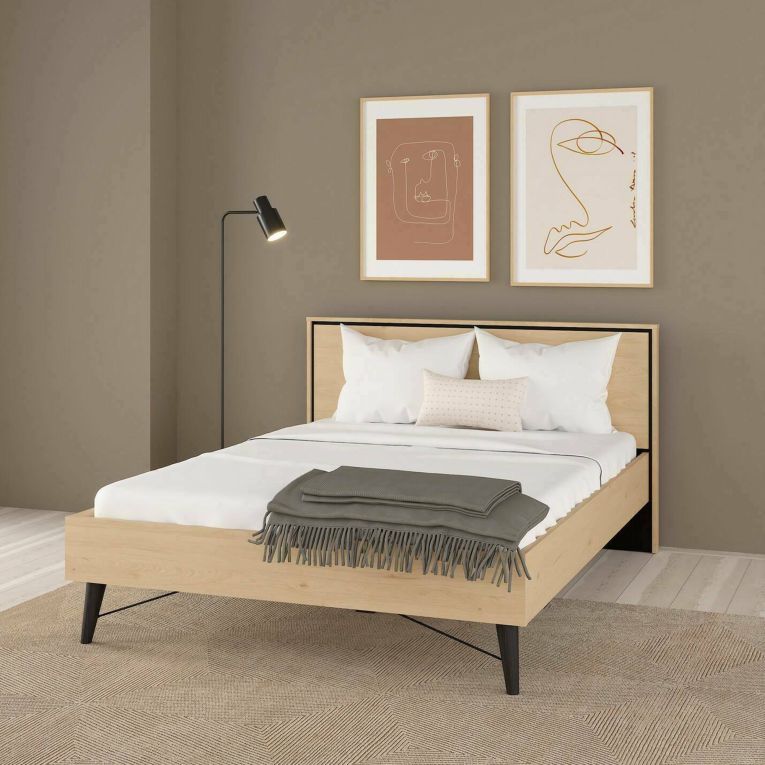 Letto piazza e mezza Zeri, 197x153 h91 cm, Rovere