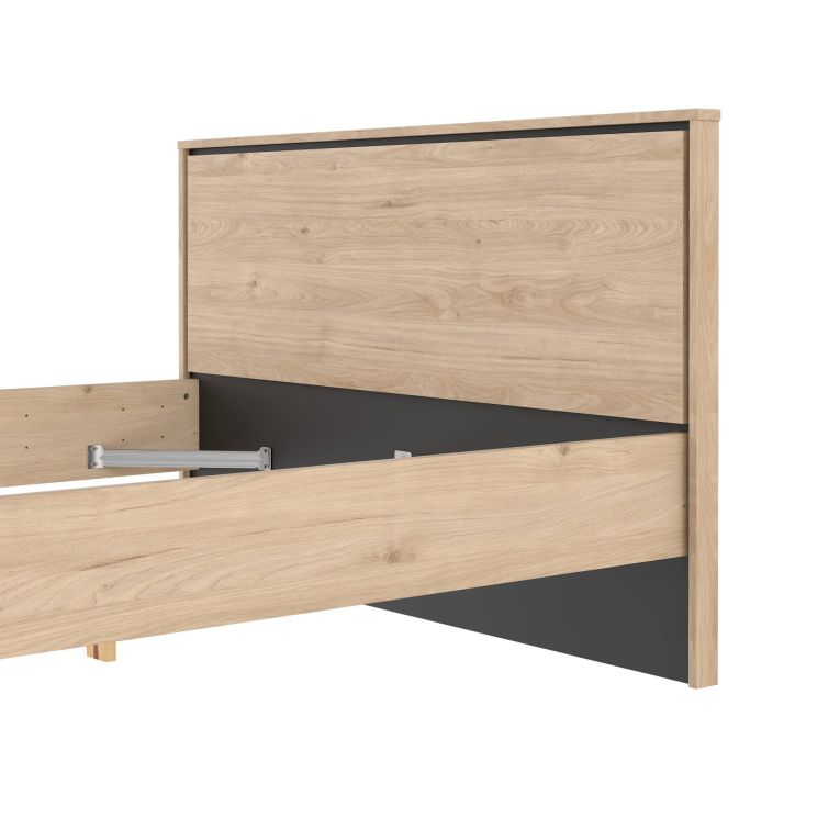 Letto piazza e mezza Zeri, 197x153 h91 cm, Rovere