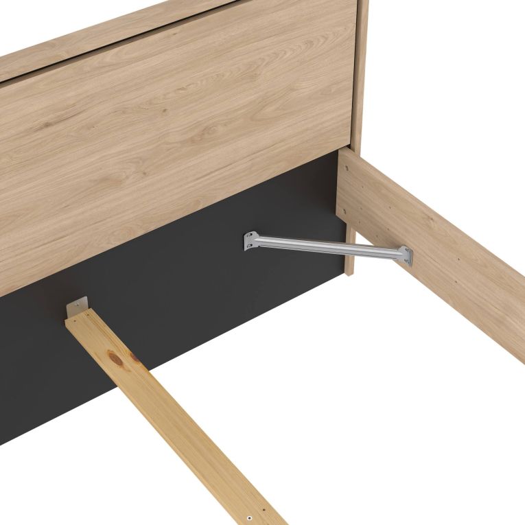 Letto piazza e mezza Zeri, 197x153 h91 cm, Rovere