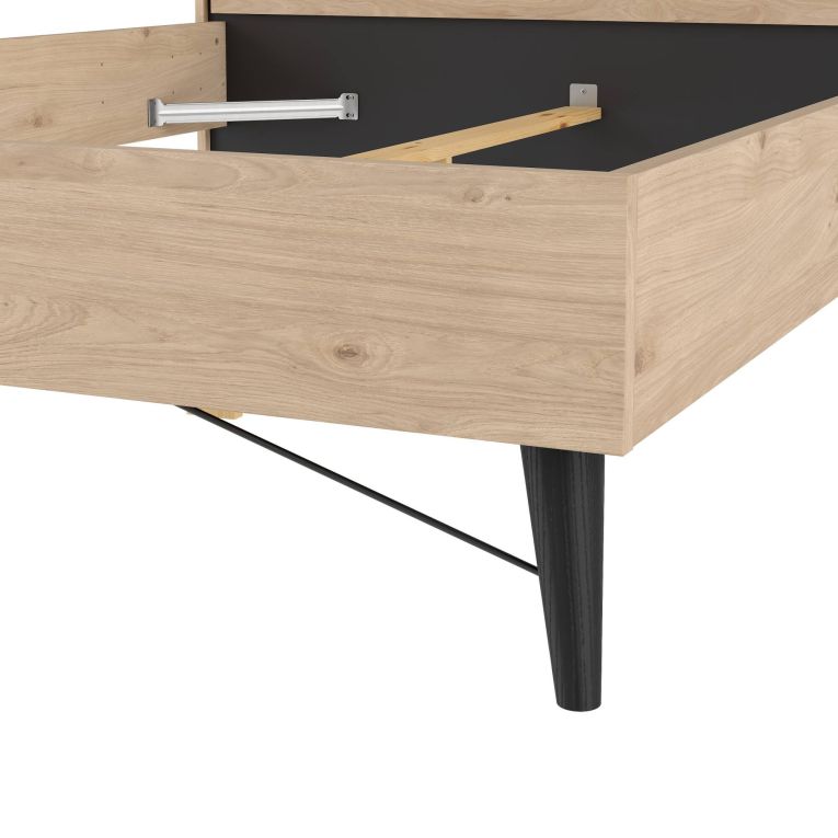 Letto piazza e mezza Zeri, 197x153 h91 cm, Rovere
