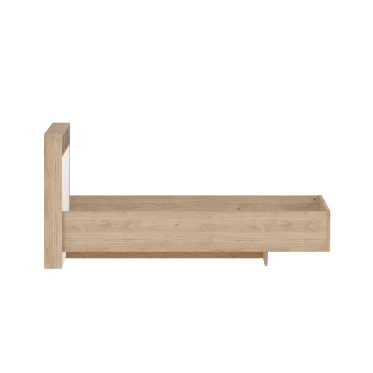 Letto piazza e mezza Zinasco, 206x150 h97 cm, Rovere e Bianco