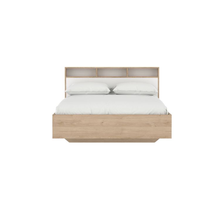 Letto piazza e mezza Zinasco, 206x150 h97 cm, Rovere e Bianco