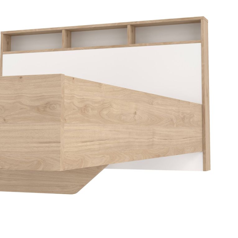 Letto piazza e mezza Zinasco, 206x150 h97 cm, Rovere e Bianco