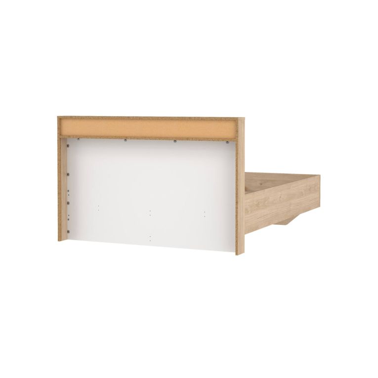 Letto piazza e mezza Zinasco, 206x150 h97 cm, Rovere e Bianco