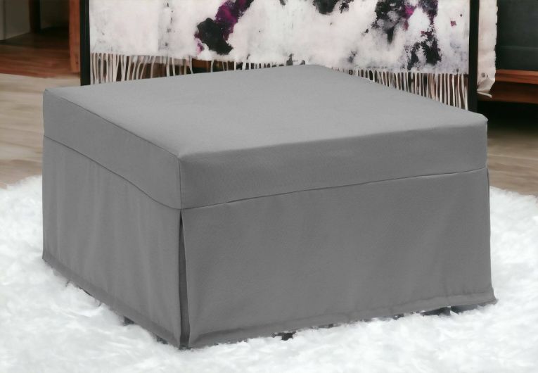 Letto pieghevole Ancilla, Pouf trasformabile in letto singolo, 100% Made in Italy, Pouf in tessuto da soggiorno, Cm 80x80h45, Grigio
