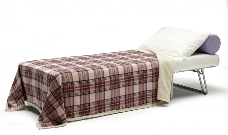 Letto pieghevole Ancilla, Pouf trasformabile in letto singolo, 100% Made in Italy, Pouf in tessuto da soggiorno, Cm 80x80h45, Tortora