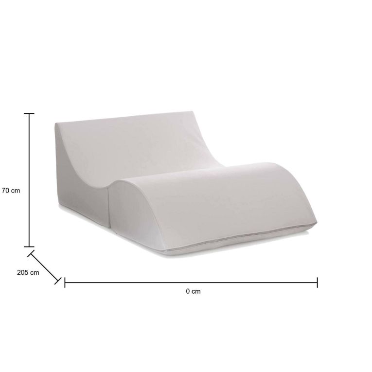 Letto pieghevole Annabella, Pouf trasformabile in letto matrimoniale, 100% Made in Italy, Pouf trasformabile in una chaise longue in ecopelle, Cm 100x200h70, Bianco