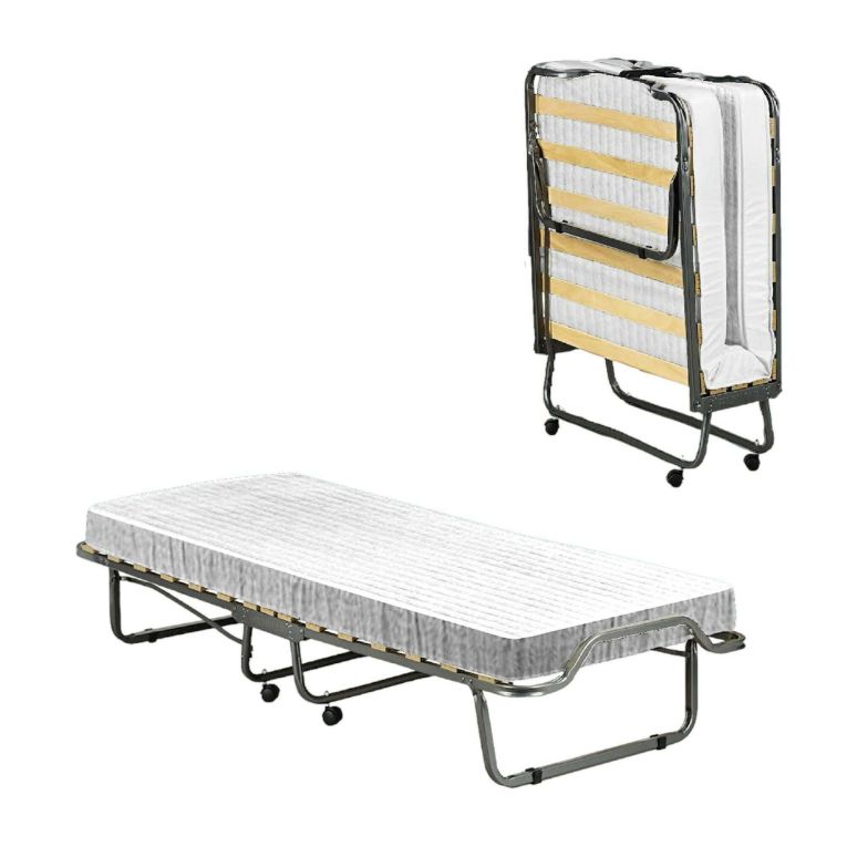 Letto Pieghevole Bianco Materasso Incluso Dimensione Materasso 80x190x10 cm, Imbottito - Chiauci