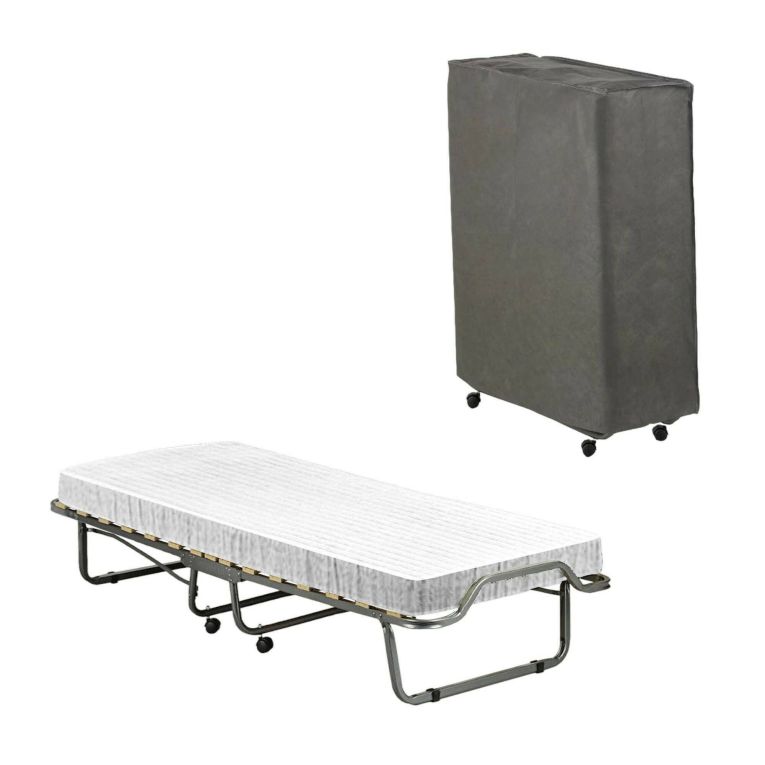 Letto Pieghevole Bianco Materasso Incluso Sfoderabile, Dimensione Materasso 80x190x10 cm - Chiauci