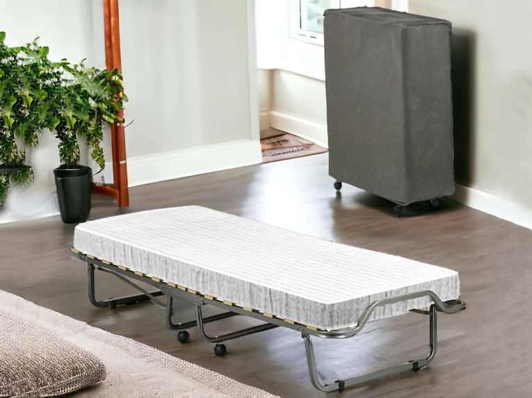 Letto Pieghevole Bianco Materasso Incluso Sfoderabile, Dimensione Materasso 80x190x10 cm - Chiauci