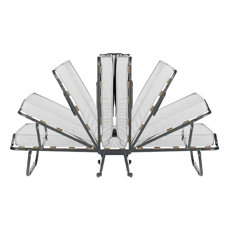 Letto Pieghevole Bianco Materasso Incluso Sfoderabile, Dimensione Materasso 80x190x10 cm - Nives