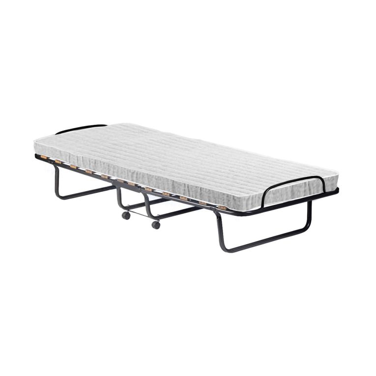 Letto Pieghevole Bianco Materasso Incluso Sfoderabile, Dimensione Materasso 80x190x10 cm - Nives