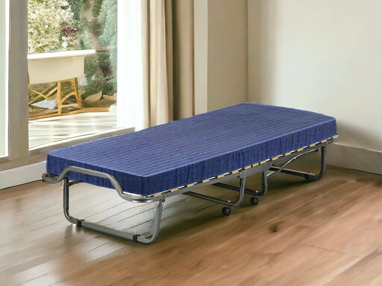 Letto Pieghevole blu Materasso Incluso Dimensione Materasso 80x190x10 cm, Imbottito - Peccioli