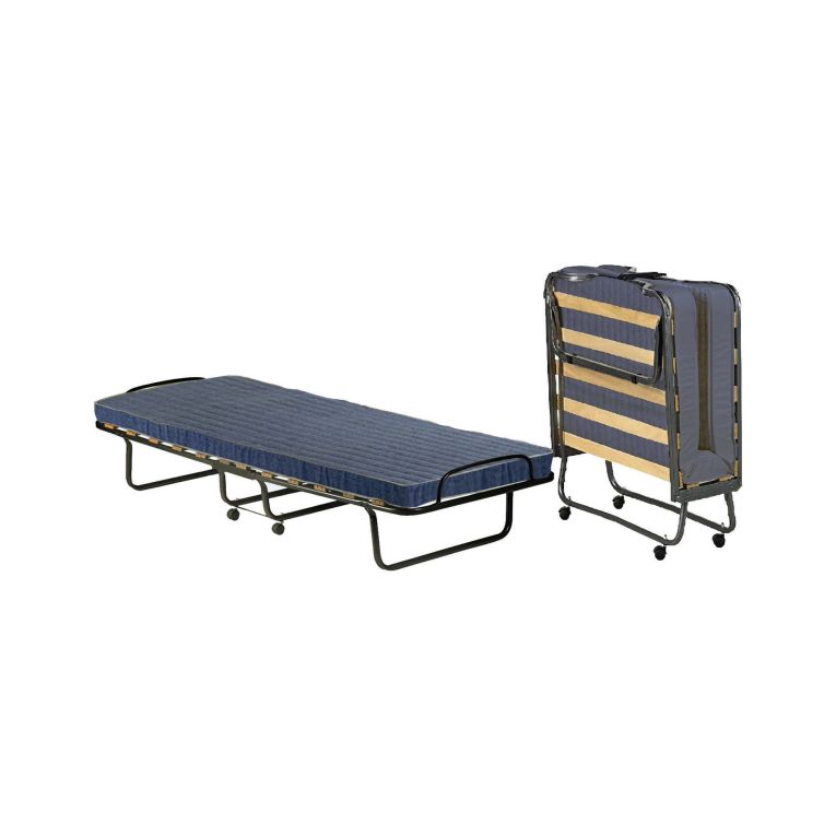 Letto Pieghevole blu Materasso Incluso Dimensione Materasso 80x190x10 cm, Imbottito - Polaveno