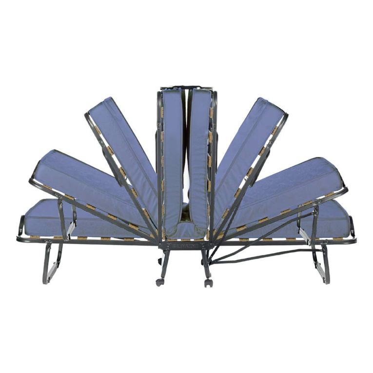 Letto pieghevole Venera, Brandina con rete 15 doghe, Materasso incluso, Lettino salvaspazio, 100% Made in Italy, 80x190h39 cm, Cover protettiva inclusa