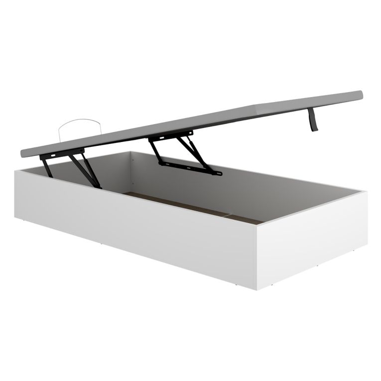 Letto Singolo Bianco Contenitore Dimensione Materasso 90x190 cm - Alamosa