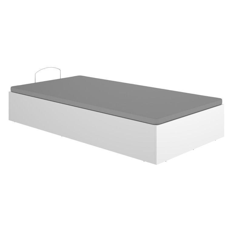 Letto Singolo Bianco Contenitore Dimensione Materasso 90x190 cm - Alamosa