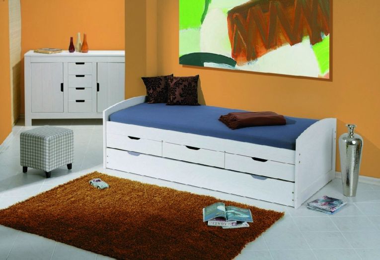 Letto Singolo Bianco Contenitore Dimensione Materasso 90x190 cm, Singolo - Spoltore