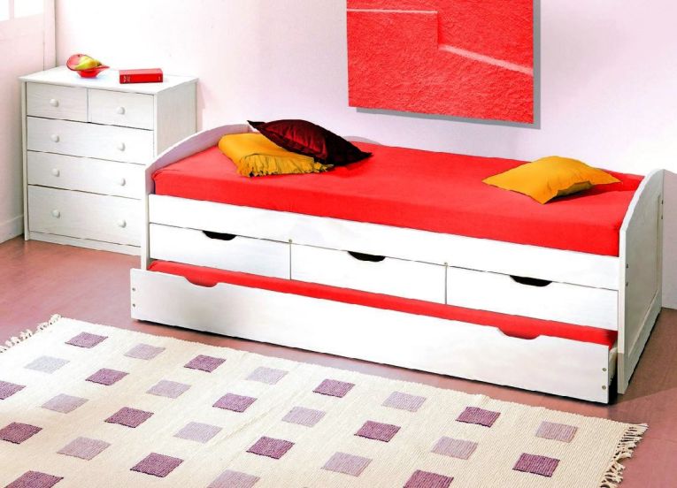 Letto Singolo Bianco Contenitore Dimensione Materasso 90x190 cm, Singolo - Spoltore
