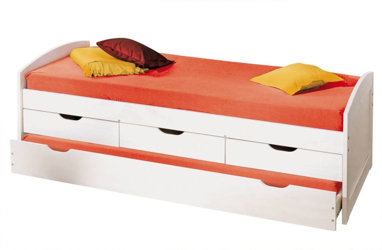 Letto Singolo Bianco Contenitore Dimensione Materasso 90x190 cm, Singolo - Spoltore