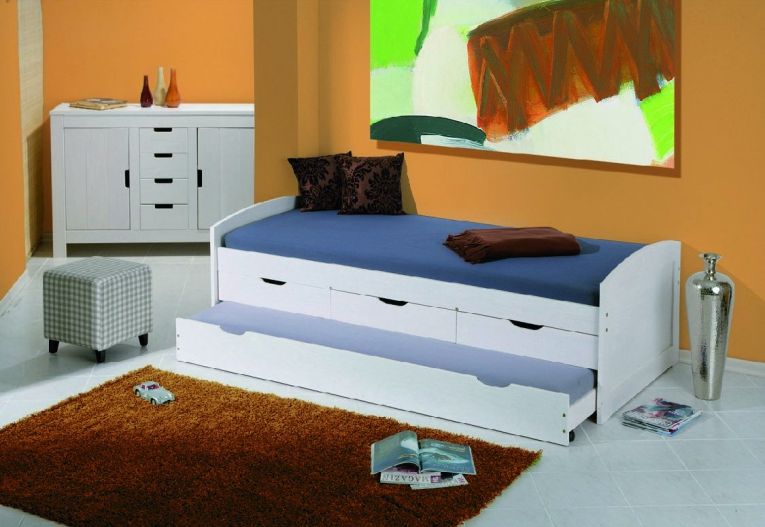 Letto Singolo Bianco Contenitore Dimensione Materasso 90x190 cm, Singolo - Spoltore