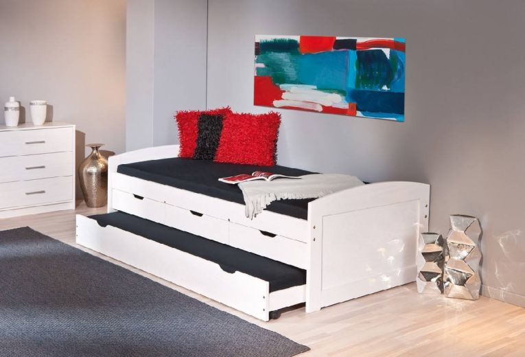 Letto Singolo Bianco Contenitore Dimensione Materasso 90x190 cm, Singolo - Spoltore