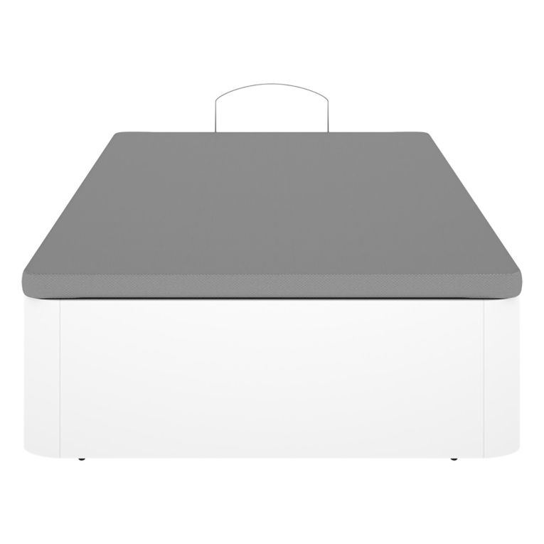 Letto Singolo Bianco Contenitore Dimensione Materasso 90x190 cm, Stuttura con Angoli Arrotondati - Arcata