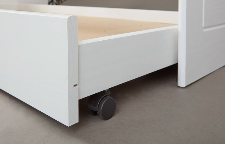 Letto Singolo Bianco Contenitore Singolo, - Granze