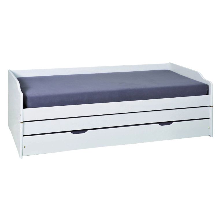 Letto Singolo Bianco Contenitore Singolo, - Sibari