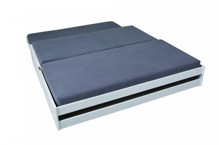 Letto Singolo Bianco Contenitore Singolo, - Sibari