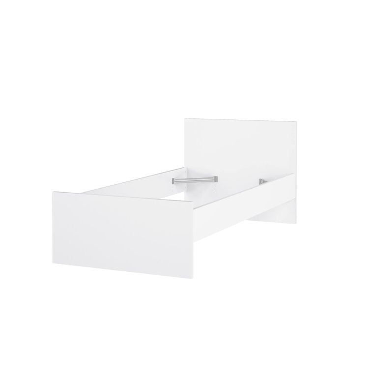Letto singolo bianco lucido 96x196cm adatto per materasso 190x90 cm - Assar