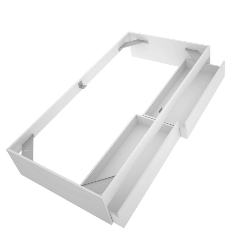Letto singolo Casarole, Sommier per camera da letto, Giroletto per stanza, Struttura porta materasso, 96x195 h40 cm, Bianco