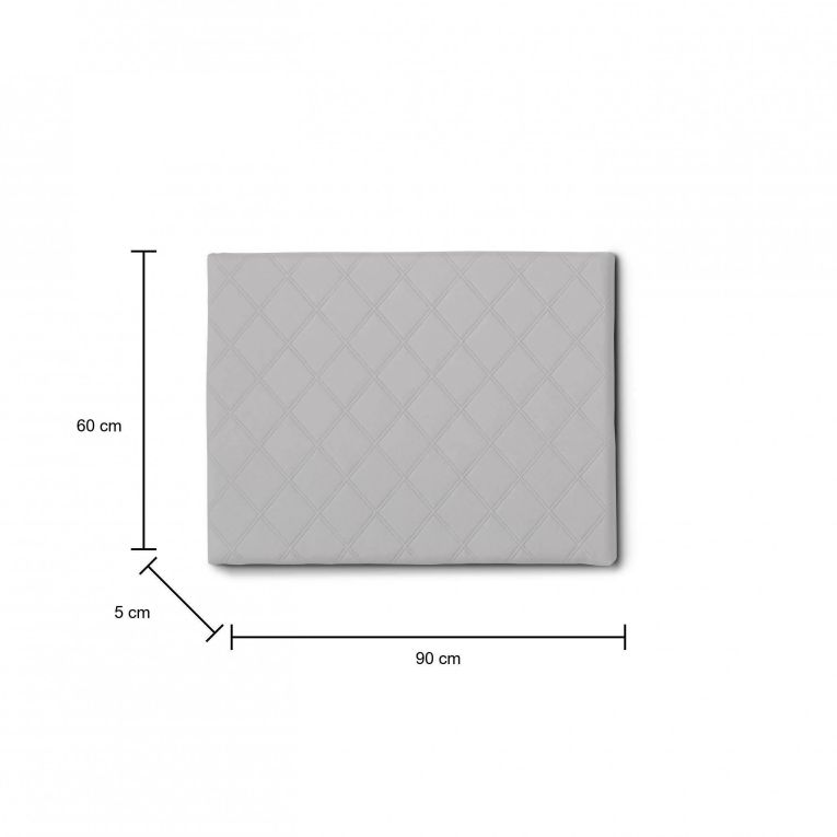 Letto singolo Cleziana, Testata in ecopelle a muro, 100% Made in Italy, adatta a letto Singolo, Cm 90x60, Bianco