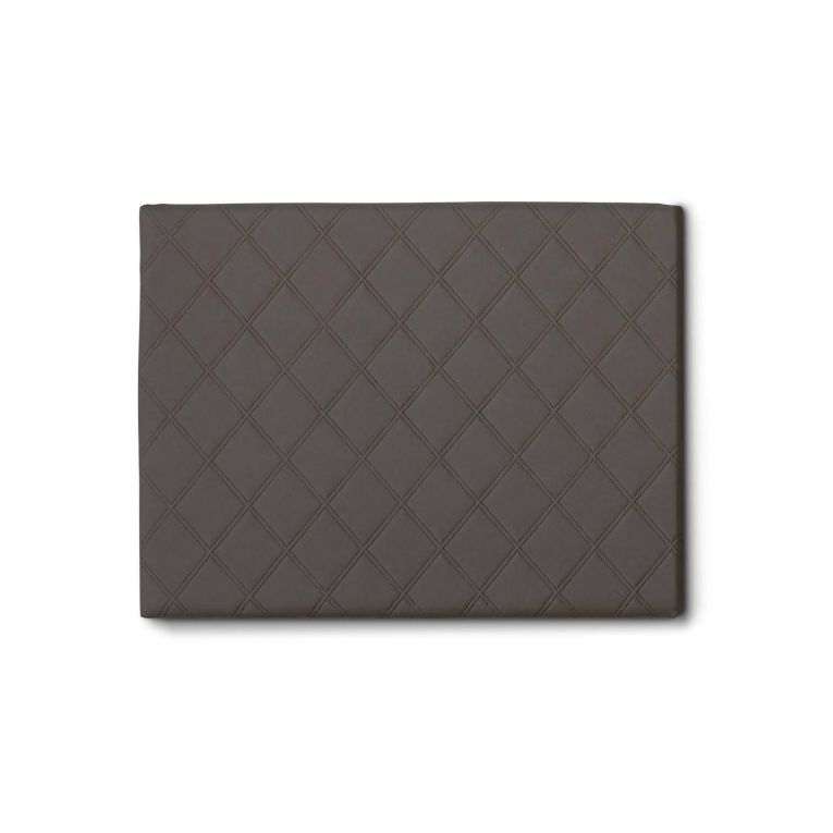 Letto singolo Cleziana, Testata in ecopelle a muro, 100% Made in Italy, adatta a letto Singolo, Cm 90x60, Tortora