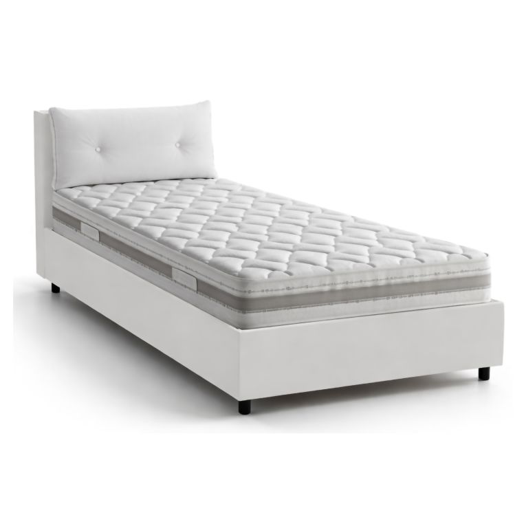 Letto singolo contenitore bianco 95x205cm comodo - Arcisate