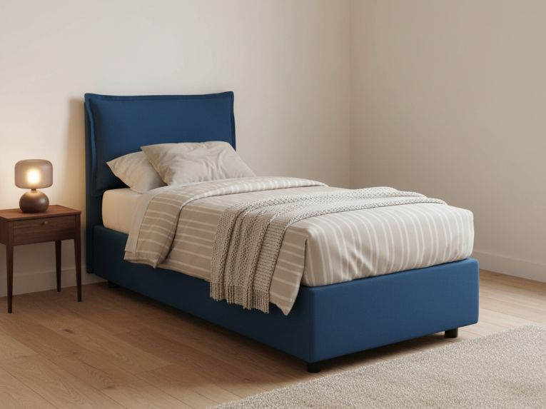 Letto singolo contenitore blu 105x205cm sfoderabile - Animal