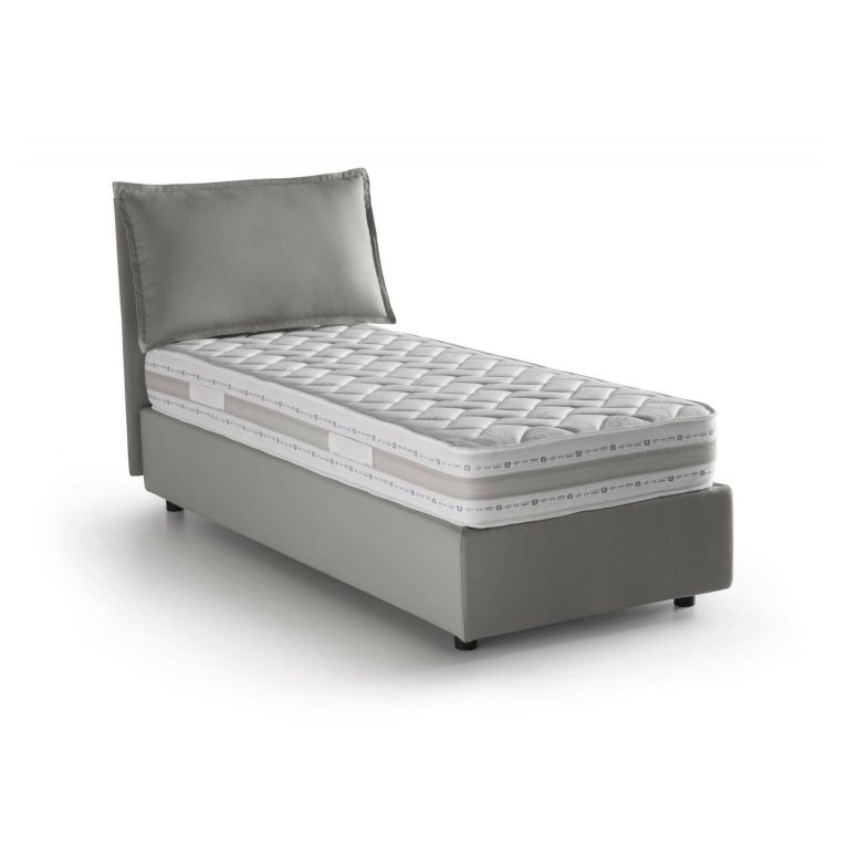 Letto singolo contenitore grigio 105x205cm in legno - Animal