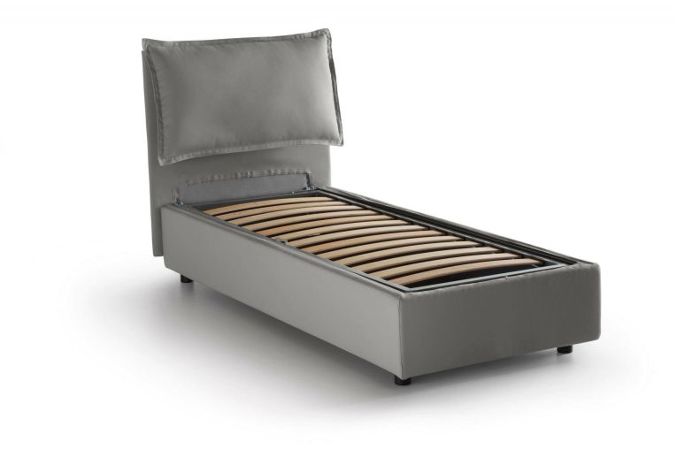 Letto singolo contenitore grigio 105x205cm in legno - Animal