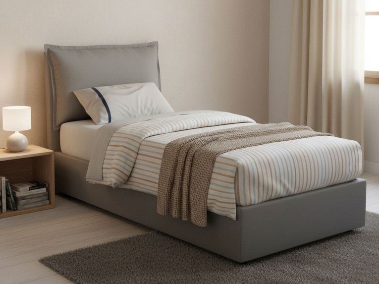 Letto singolo contenitore grigio 105x205cm in legno - Animal