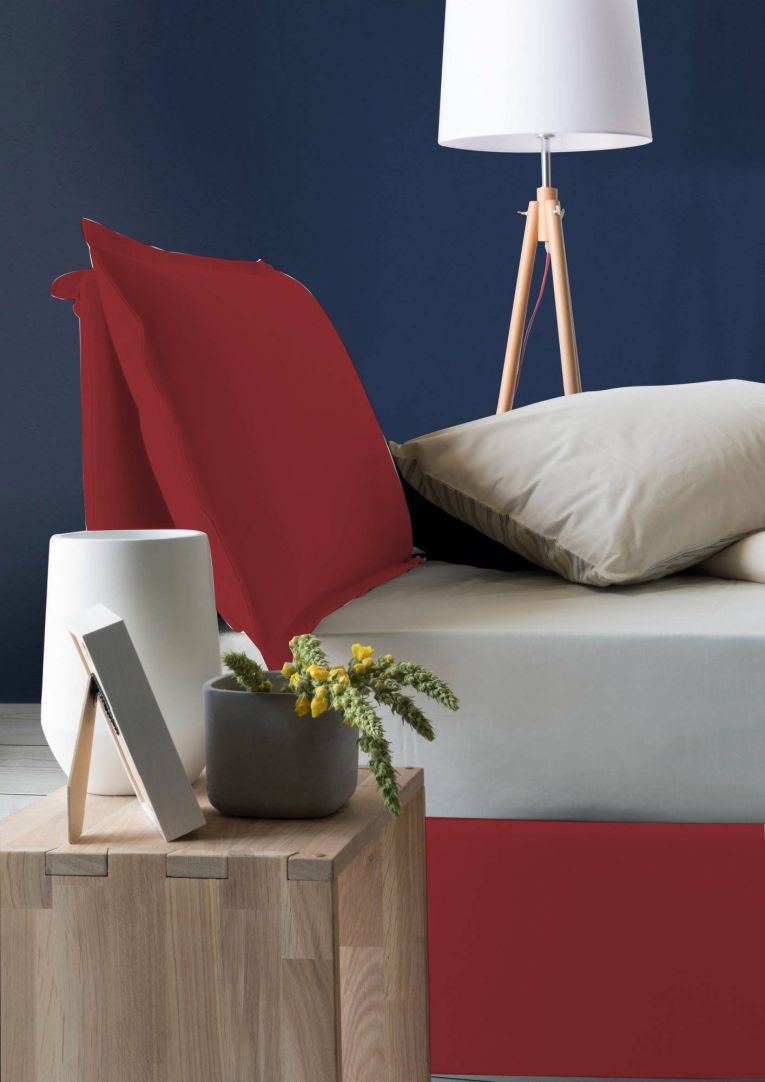 Letto singolo contenitore rosso 95x215cm in legno - Azzurrino