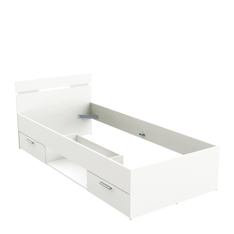 Letto singolo economico bianco opaco 94x204cm adatto per materasso 200x90 cm - Zone